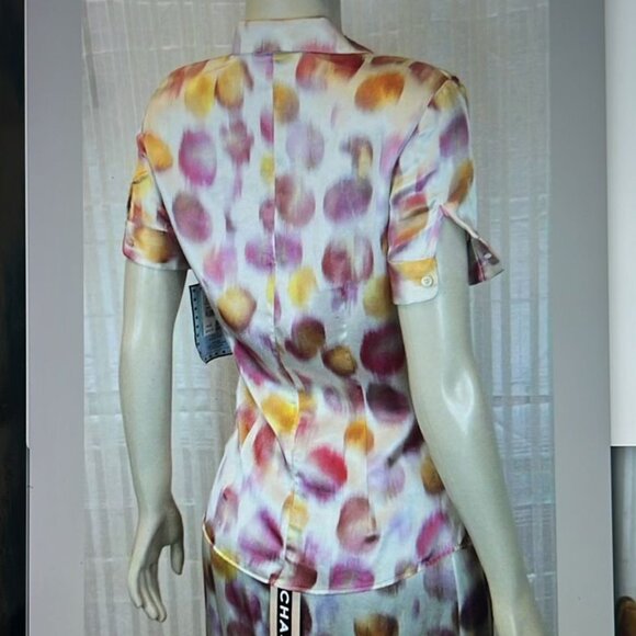 $1875 ROCHAS SET size 40 Italy 4 US 100% SILK  blouses pants women's - Picture 4 of 16